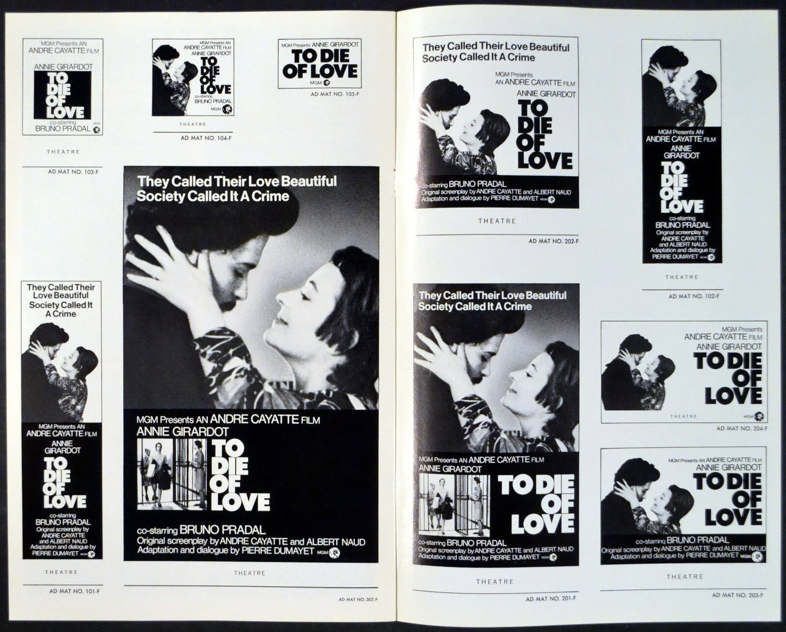 TO DIE OF LOVE 1972 Annie Girardot, André Cayatte, Bruno Pradal U.S. PRESSBOOK, изображение 2