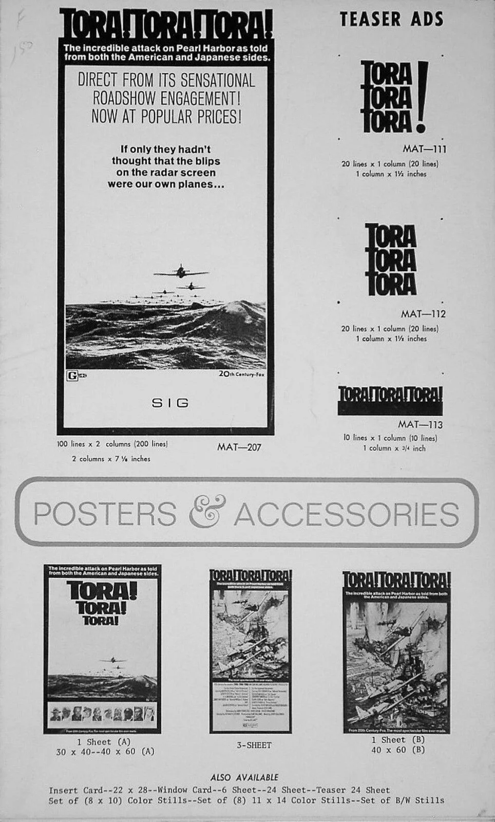 TORA! TORA! TORA! 1970 Martin Balsam, Sô Yamamura, Jason Robards US PRESSBOOK, image 2
