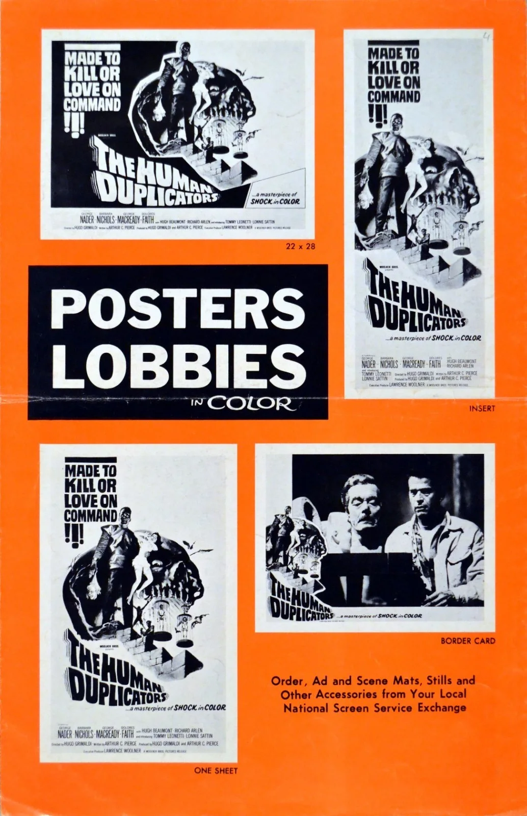 HUMAN DUPLICATORS 1965 George Nader, Barbara Nichols US PRESSBOOK, image 2