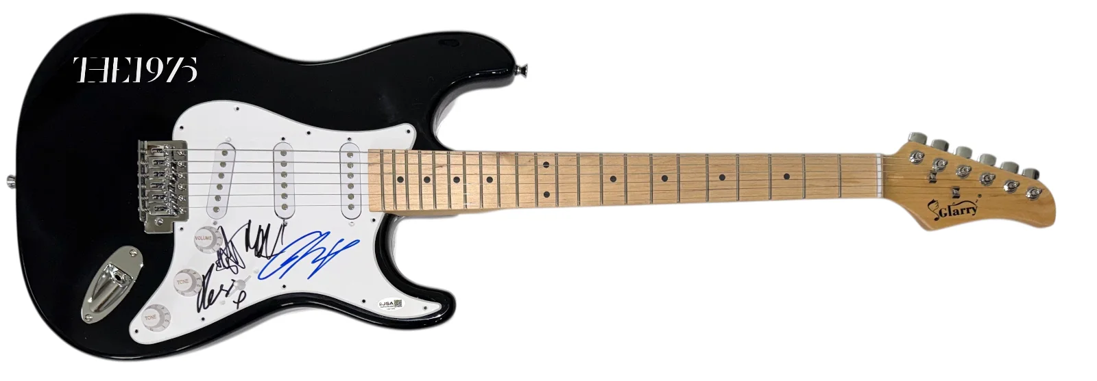 THE 1975 Signed Autograph Electric Guitar Matty Healy Full Band x4 JSA COA, image 2