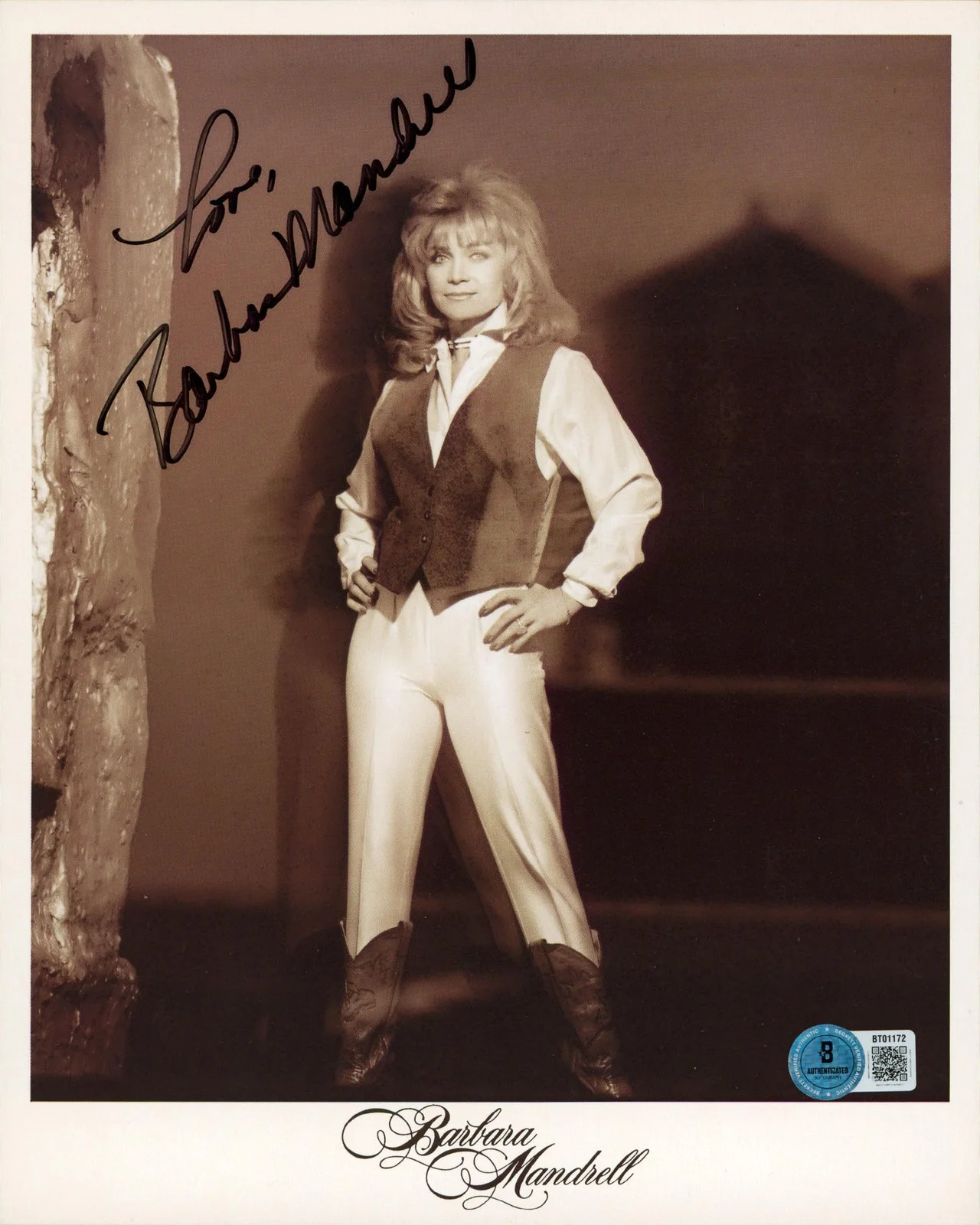 Barbara Mandrell — Barbara Mandrell "Love" Authentic Signed 8x10 Vertical Photo BAS #BT01172