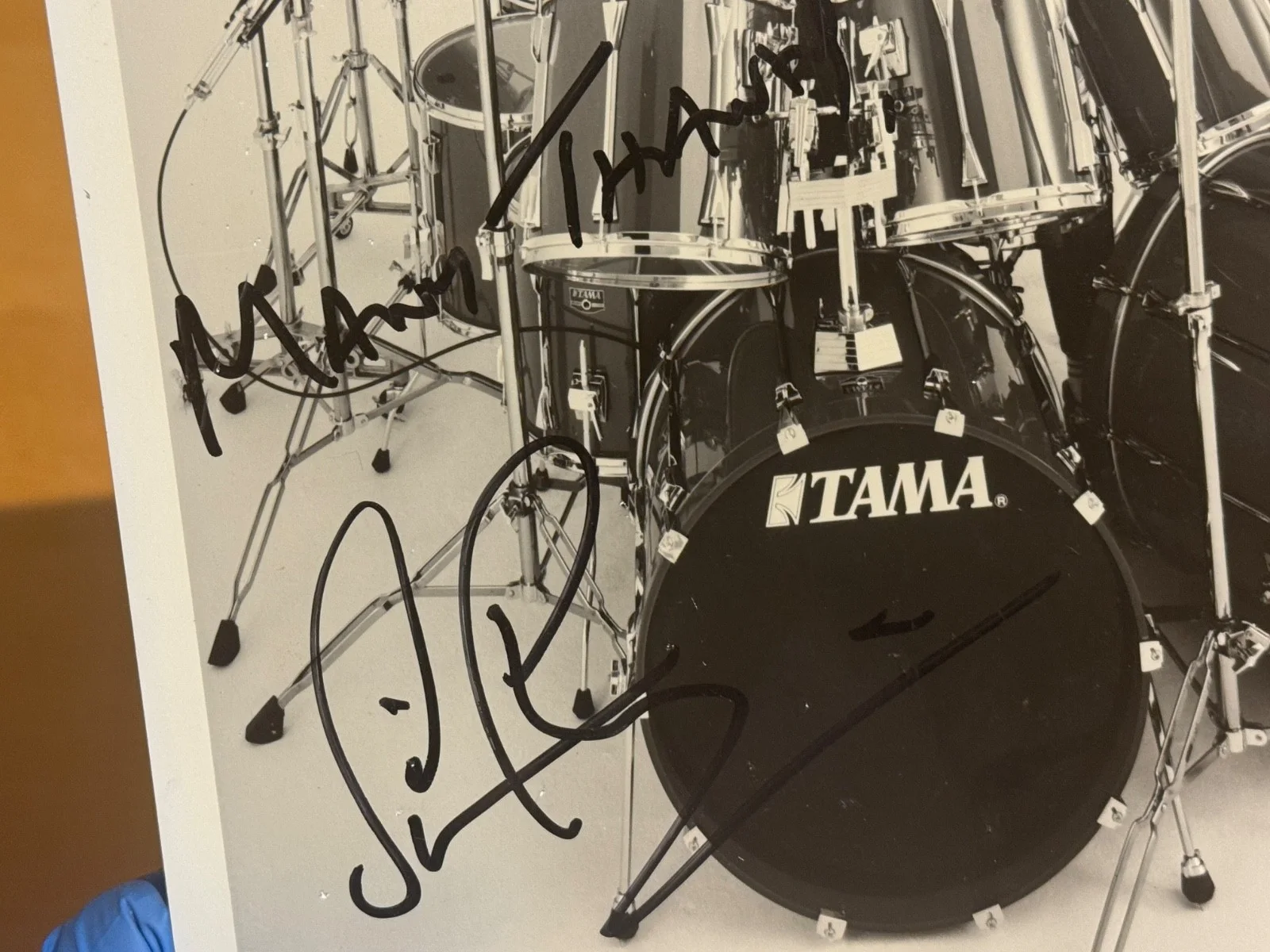 Signed SIMON PHILIPS 8"x10" Judas Priest TAMA Promo, image 2