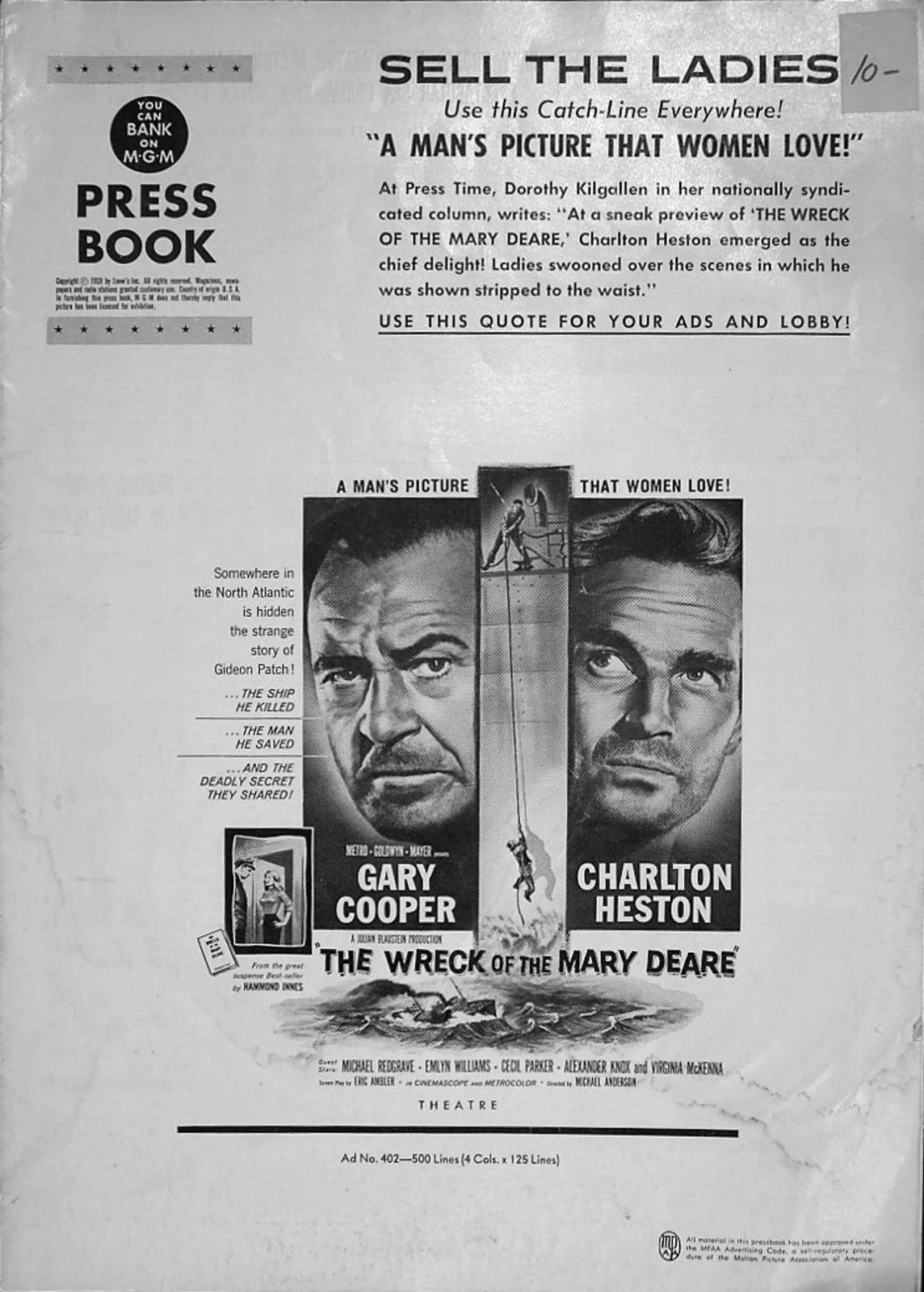 WRECK OF THE MARY DEARE 1959 Gary Cooper, Charlton Heston US PRESSBOOK, изображение 4