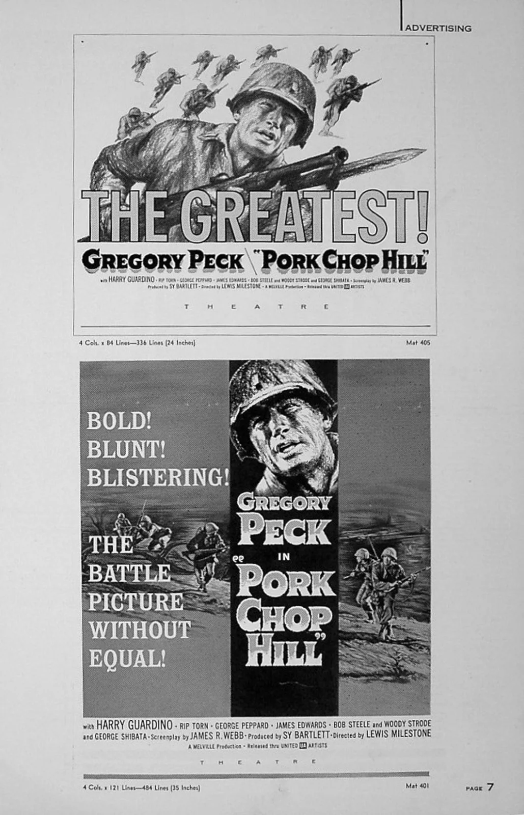PORK CHOP HILL 1959 Gregory Peck, Harry Guardino, Rip Torn US PRESSBOOK, image 2