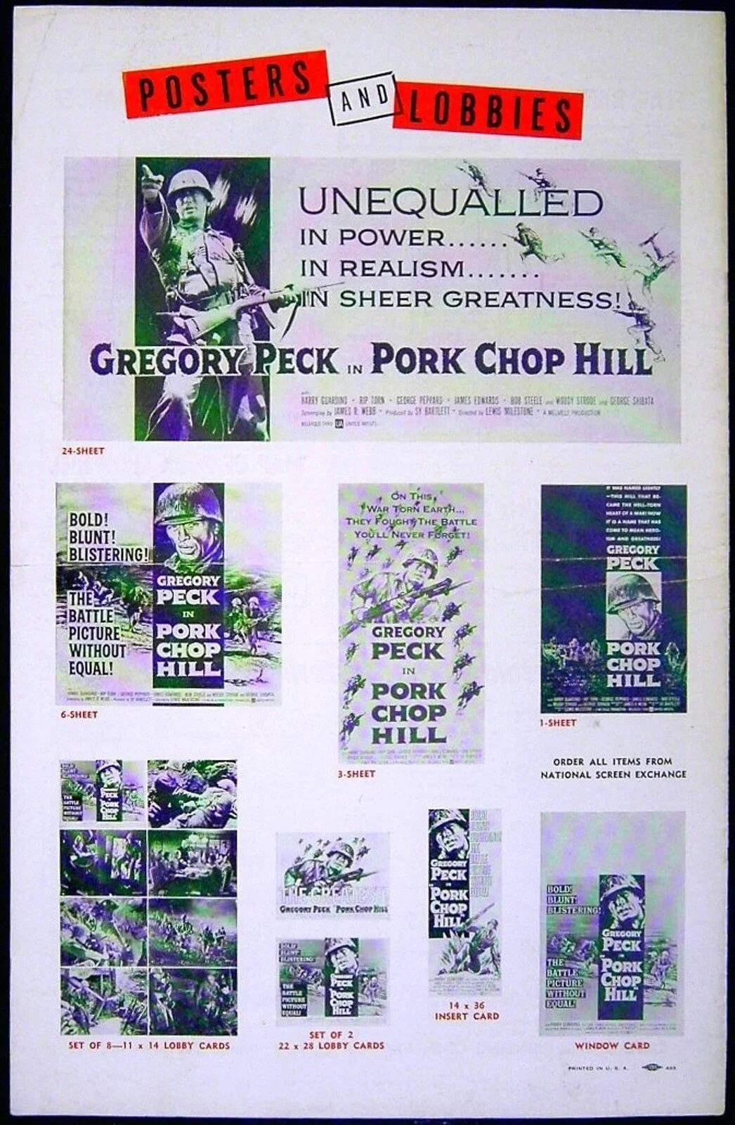 PORK CHOP HILL 1959 Gregory Peck, Harry Guardino, Rip Torn US PRESSBOOK, image 3