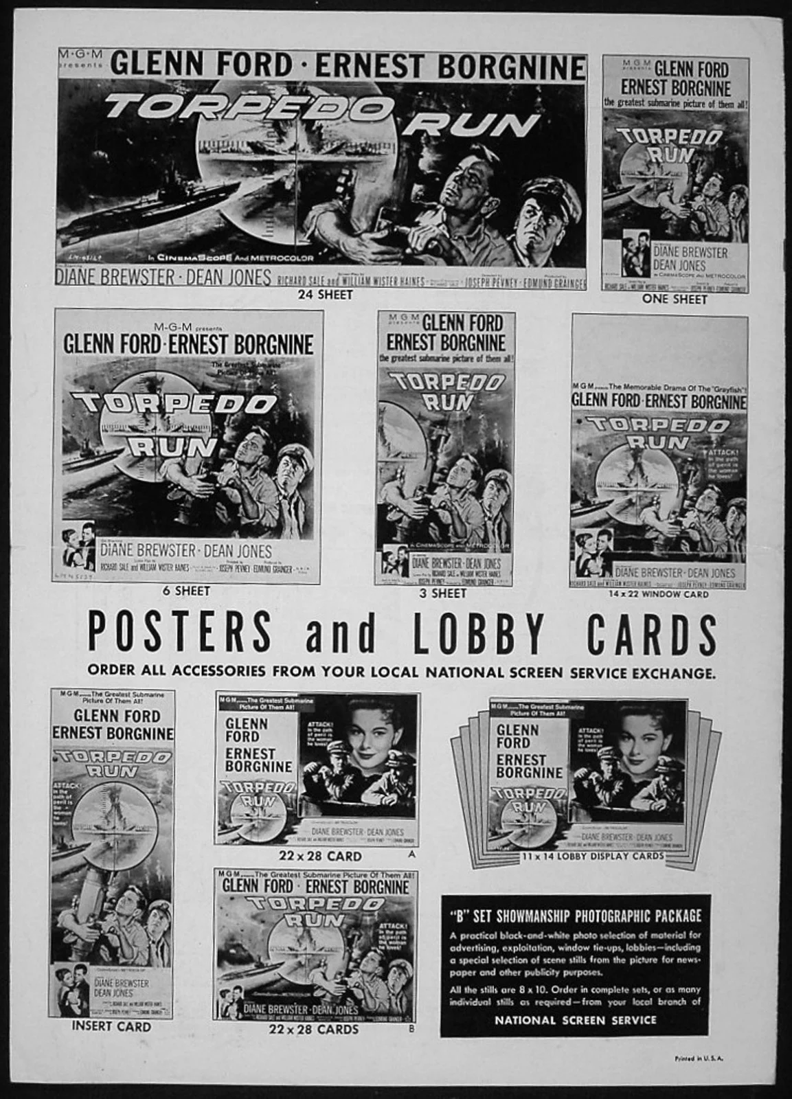 TORPEDO RUN 1958 Glenn Ford, Ernest Borgnine, Diane Brewster US PRESSBOOK, изображение 2