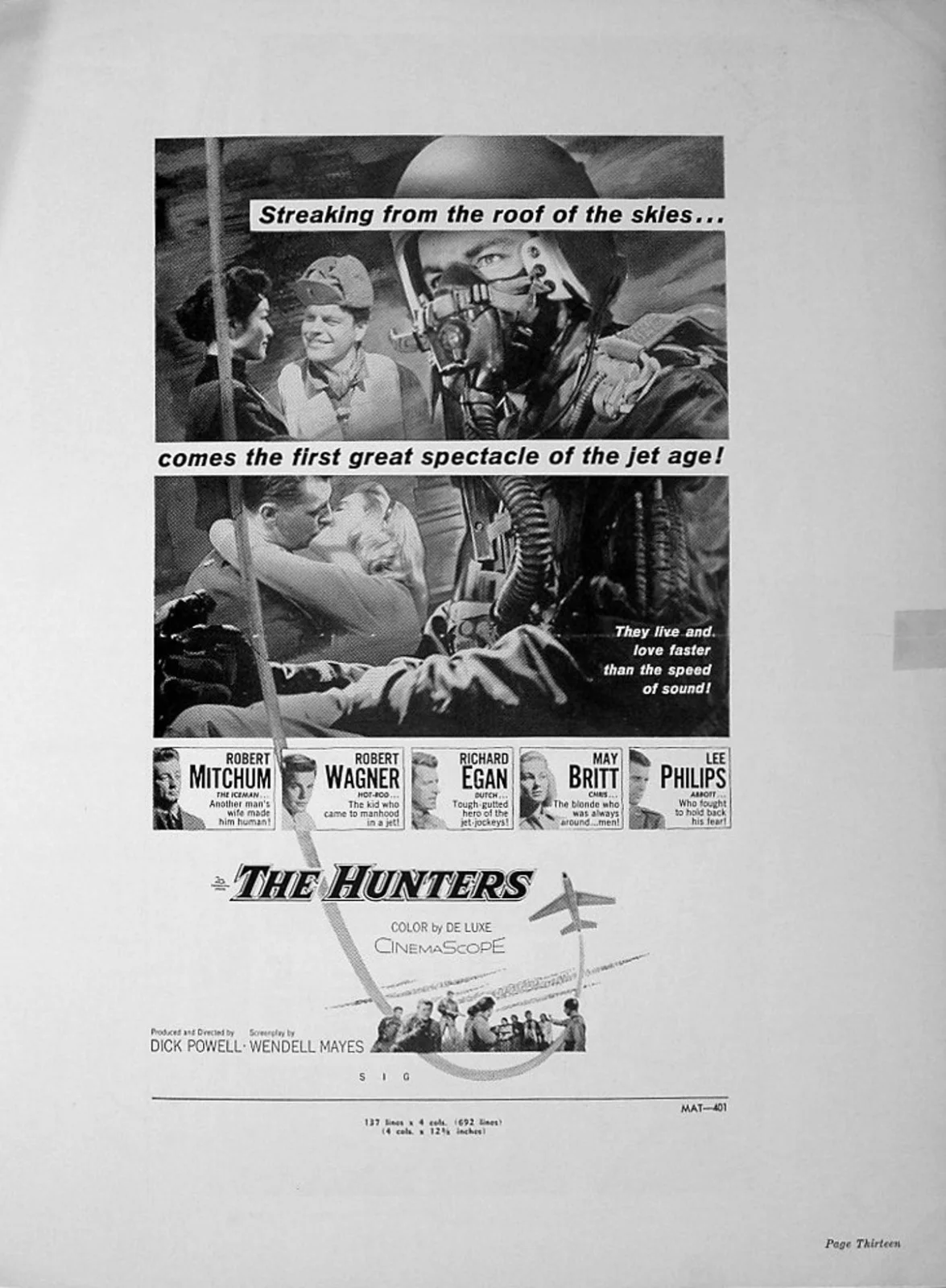 HUNTERS 1958 Robert Mitchum, Robert Wagner, Richard Egan US PRESSBOOK, image 2