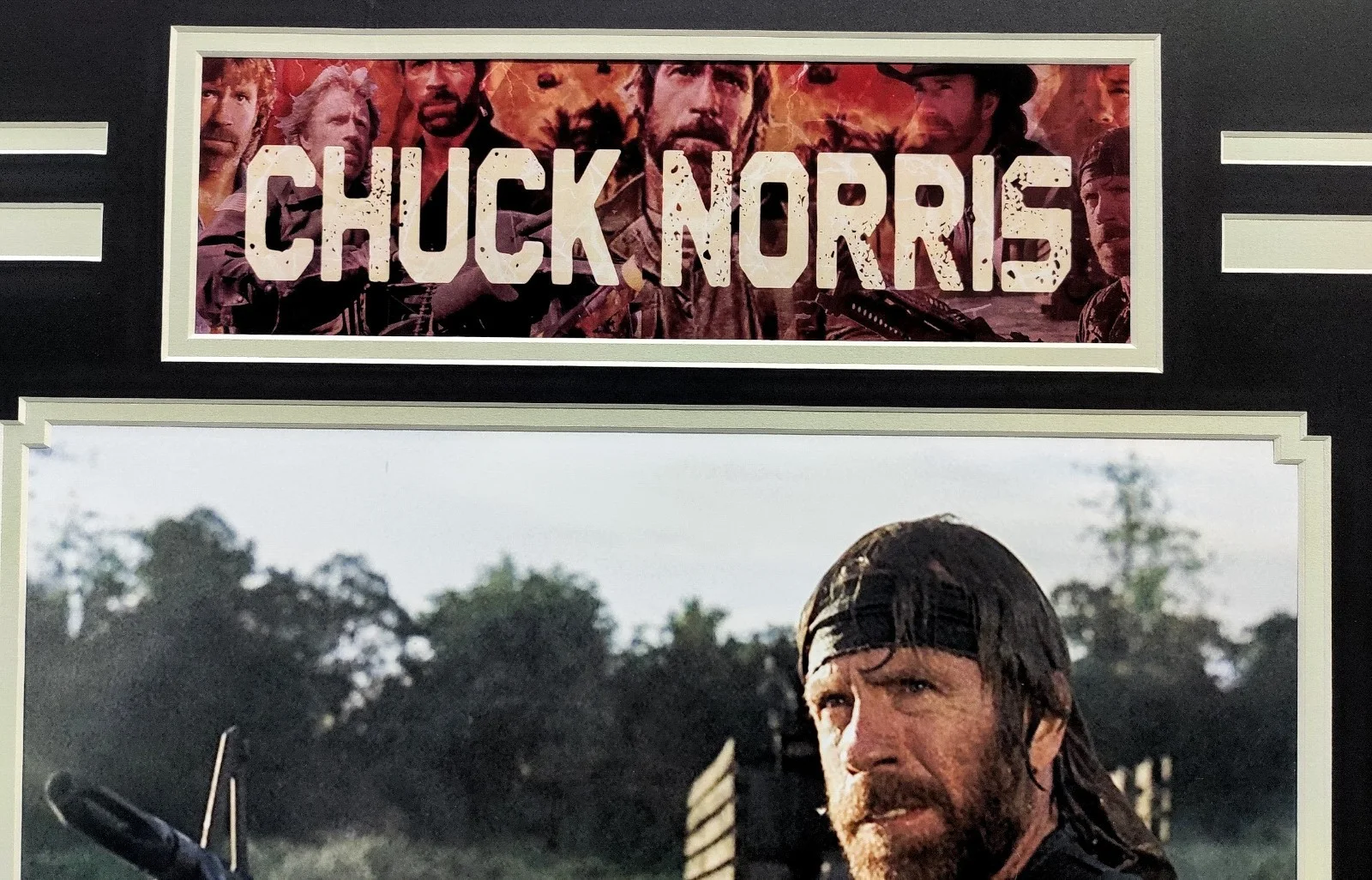 Chuck Norris — Chuck Norris Signed Autograph 11x14 Custom Matted To 16x20 Beckett COA, image 2