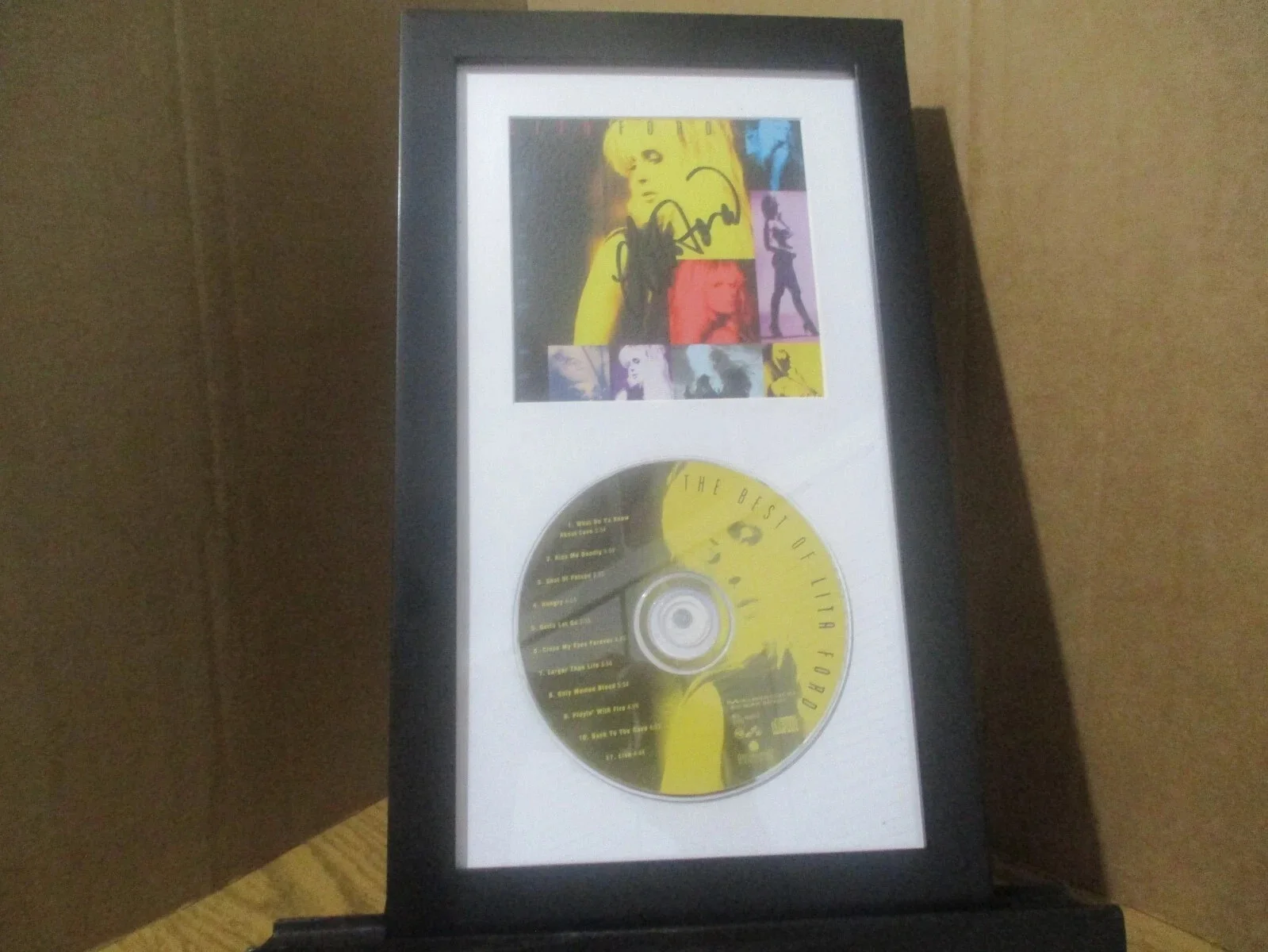 LITA FORD (THE RUNAWAYS) JSA CERTIFIED AUTHENTIC AUTOGRAPHED/SIGNED FRAMED CD, image 2