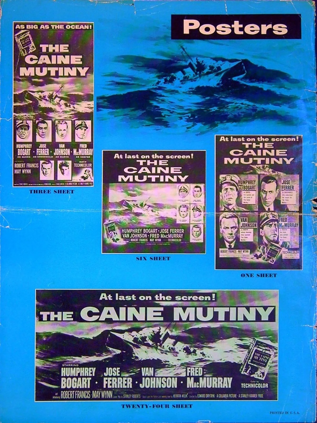 CAINE MUTINY 1954 Humphrey Bogart, José Ferrer, Van Johnson US PRESSBOOK, image 2