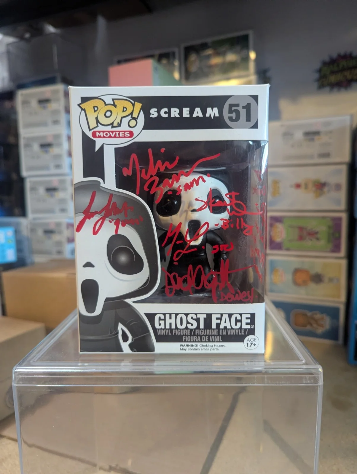 SCREAM Cast Signed Ghostface 51 Funko JSA: Lillard, Arquette, Ulrich, +5 MORE!, изображение 2