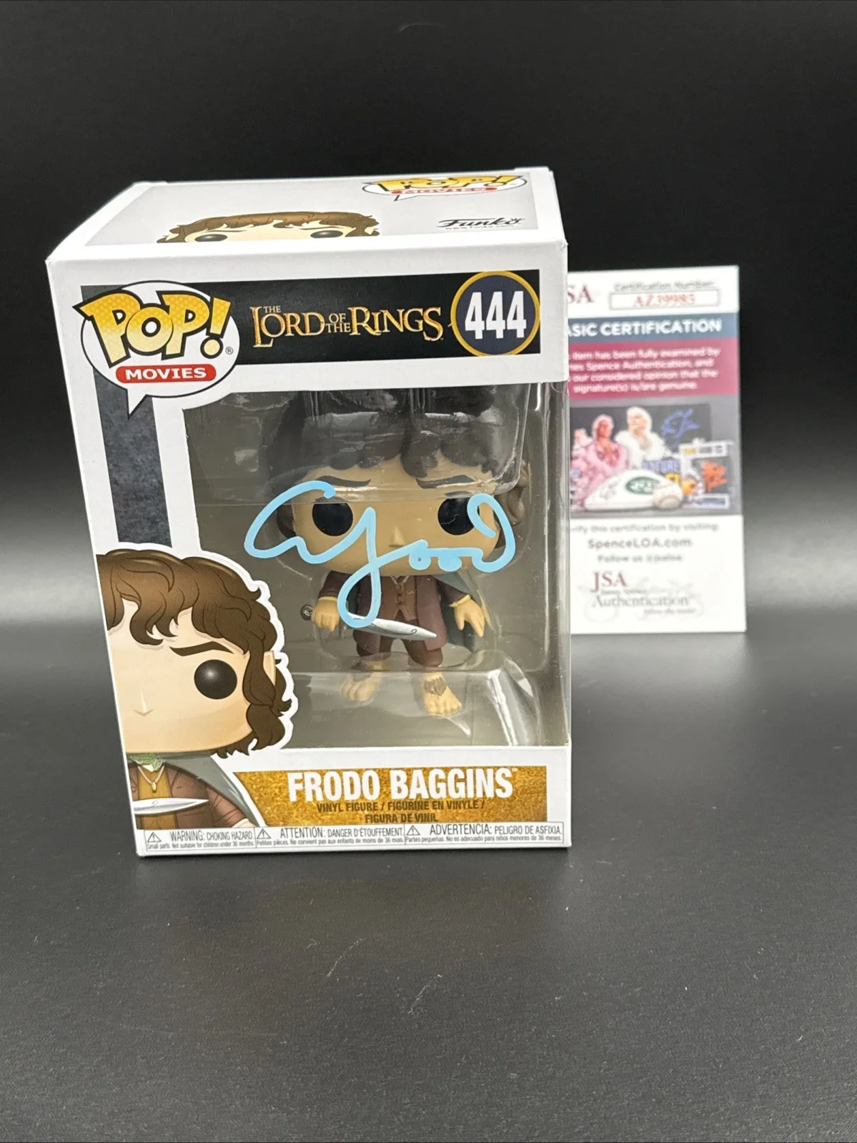 Elijah Wood — ELIJAH WOOD SIGNED FUNKO POP LORD OF THE RINGS FRODO BAGGINS JSA COA