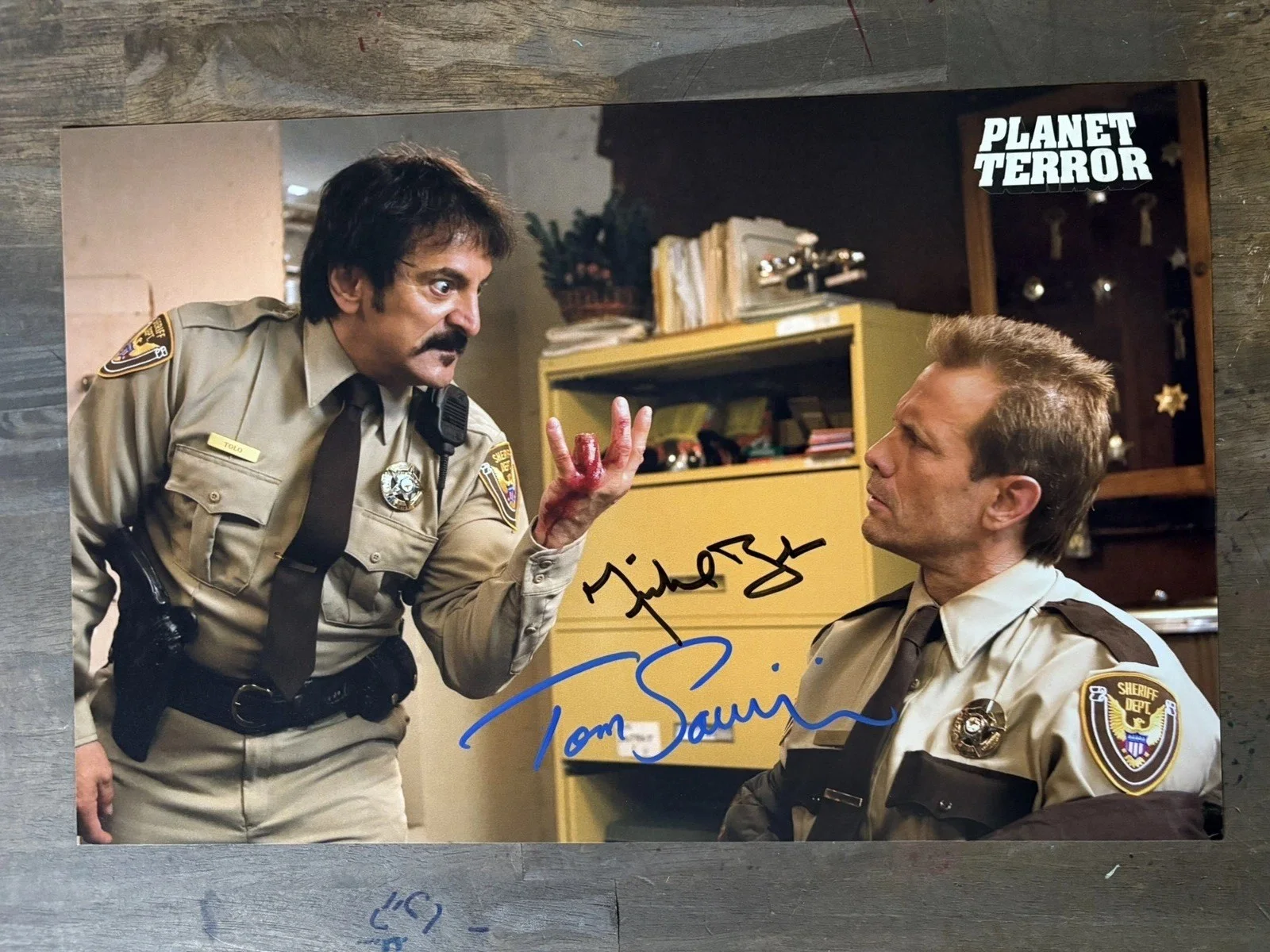 Mike Vogel — Tom Savini Michael Biehn Signed 11x17 Poster Planet Terror Grind House