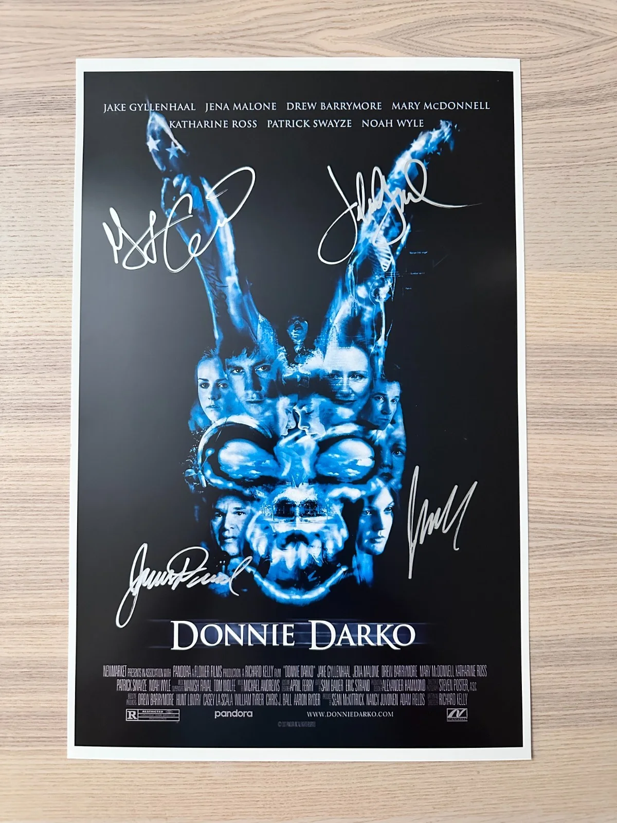 Jake Gyllenhaal, Jena Malone, James Duval, Maggie Gyllenhaal — Donnie Darko Signed Mini Poster 11x17