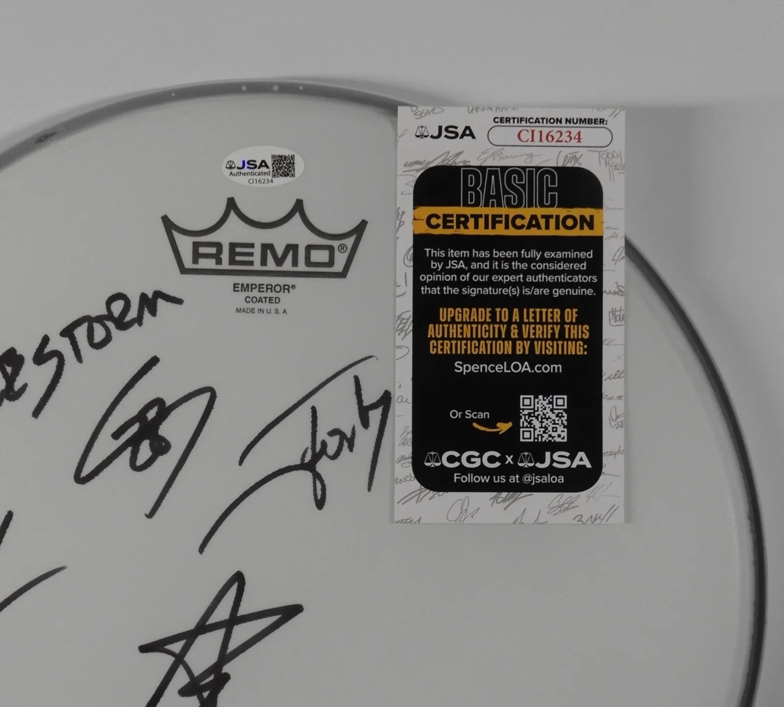 Halestorm JSA Fully Signed Autograph 12" Drumhead Drum Head, image 2