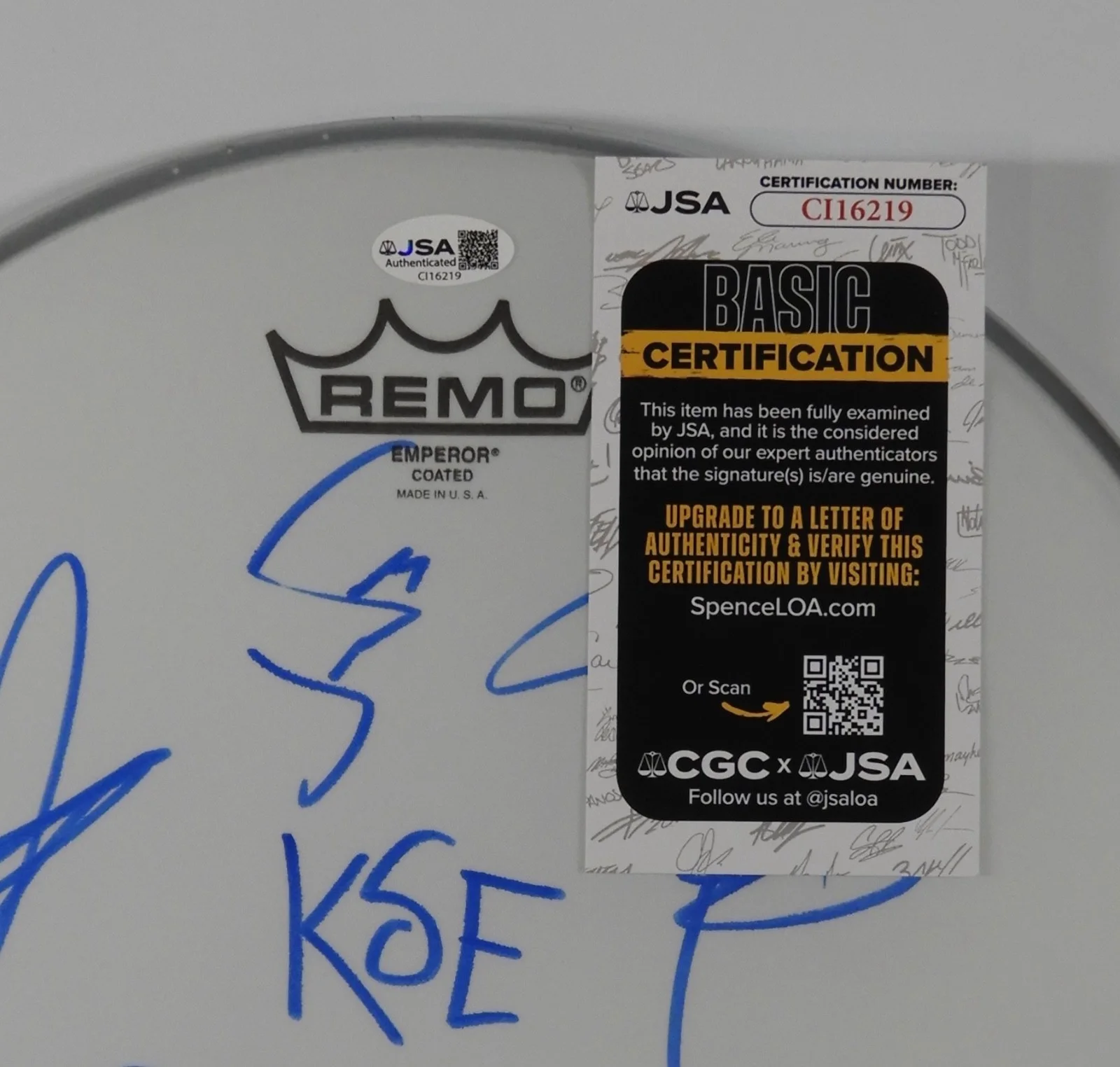 Killswitch Engage JSA Fully Signed Autograph 12" Drumhead Drum Head, изображение 2