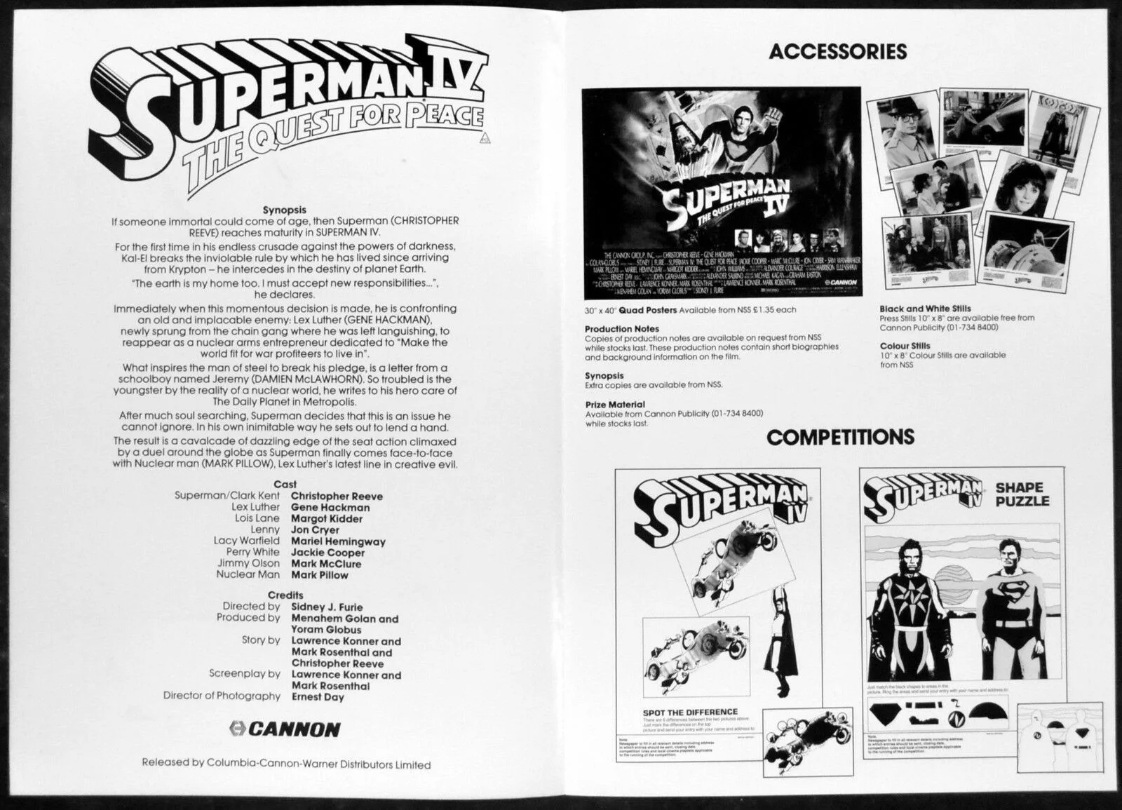 SUPERMAN IV 1987 Christopher Reeve, Gene Hackman, Jackie Cooper UK PRESSBOOK, image 2