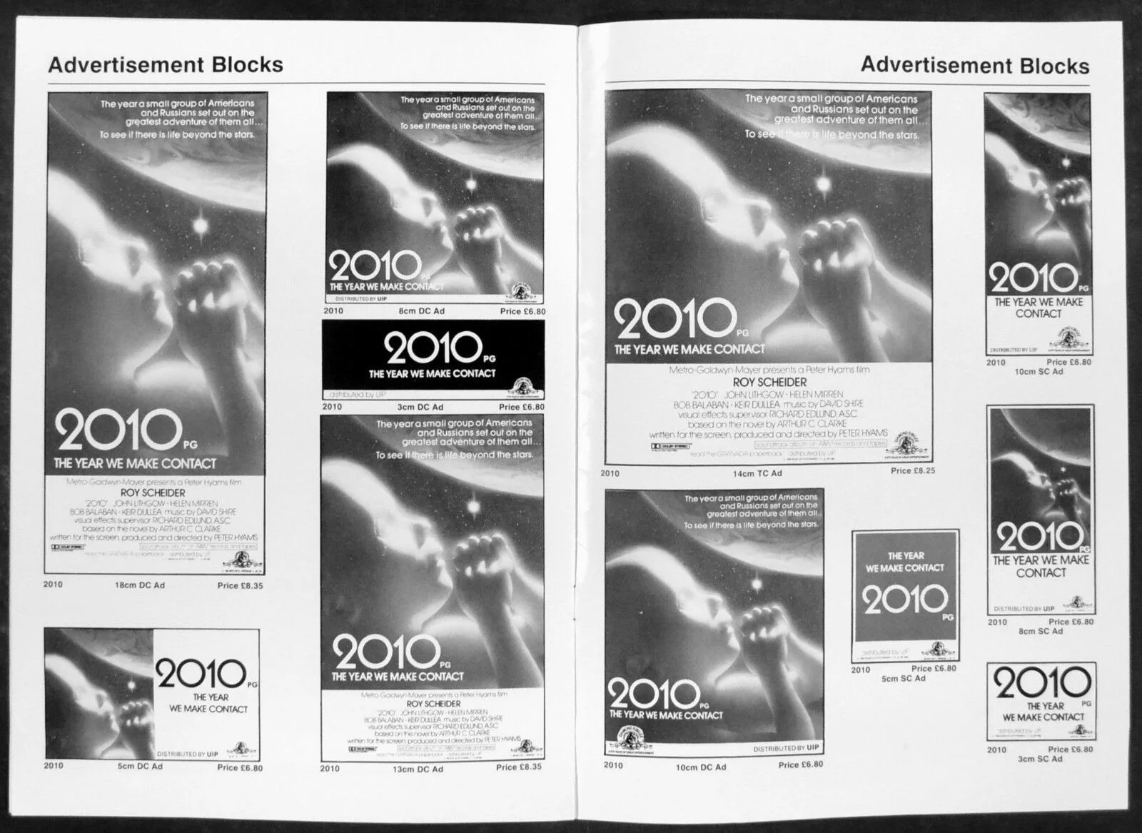 2010 1984 John Lithgow, Helen Mirren, Bob Balaban, Keir Dullea UK CAMPAIGN BOOK, image 2