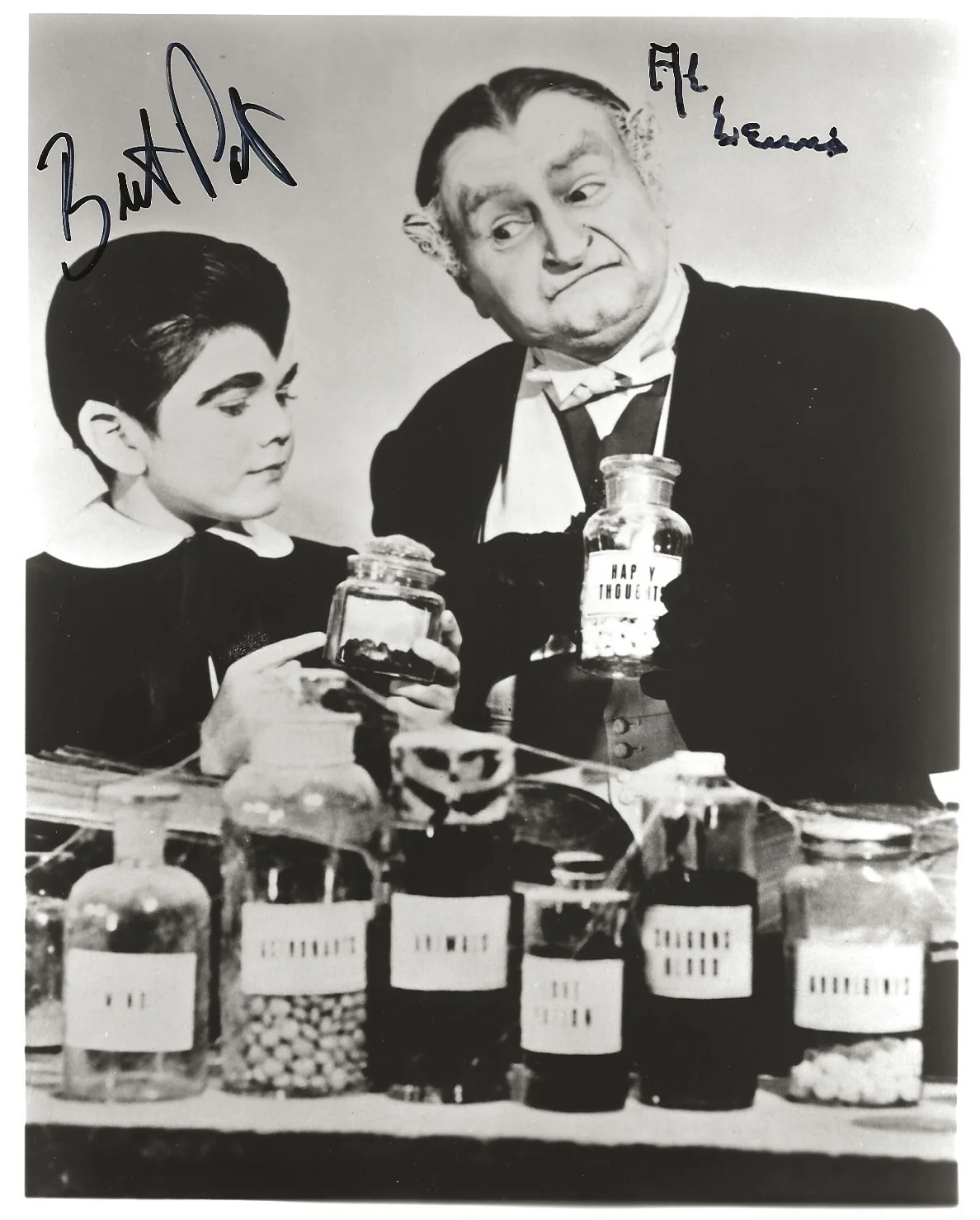 Al Lewis, Butch Patrick — The Munsters Original Photo Signed In Person by Al Lewis + Butch Patrick w/ COA
