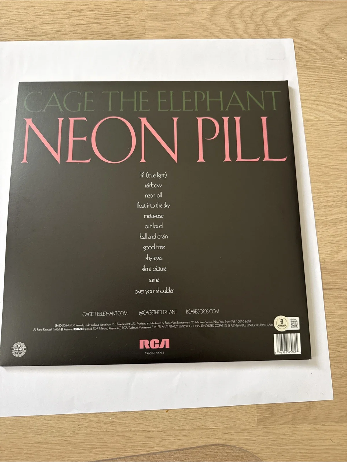 Cage The Elephant Signed Neon Pill Vinyl Beckett LOA, image 4
