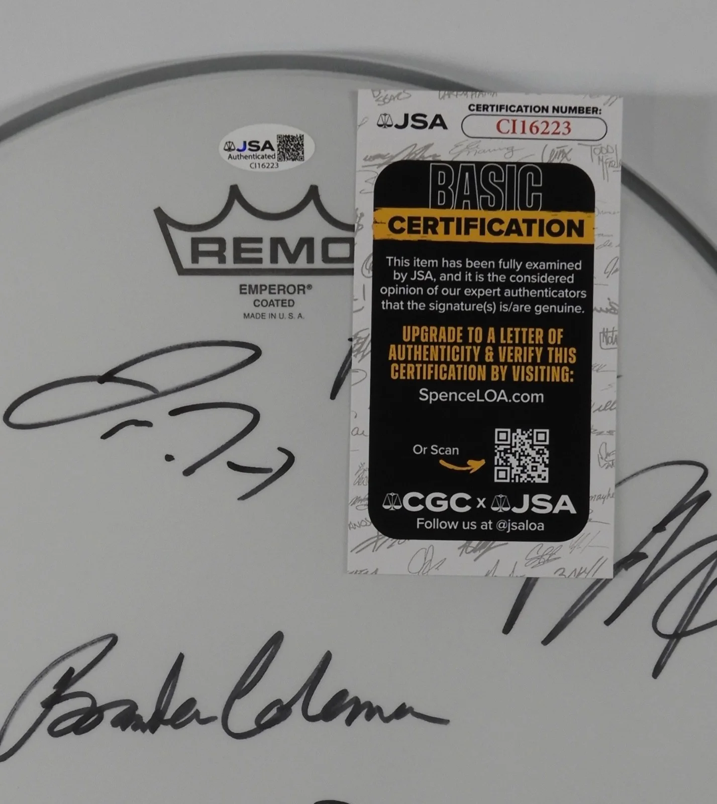 The Red Clay Strays JSA Fully Signed Autograph Drum Head drumhead, image 2