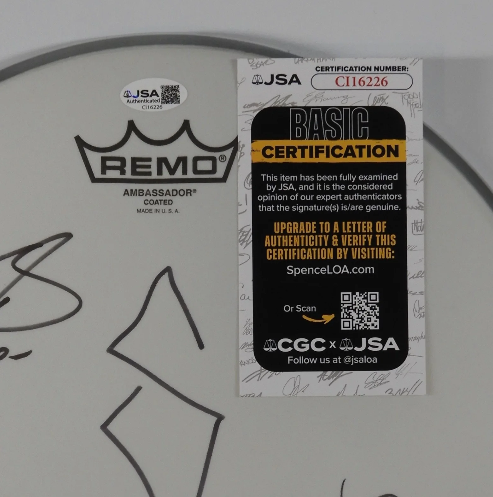 Shinedown JSA Fully Signed 12" Drumhead Drum Head, image 2