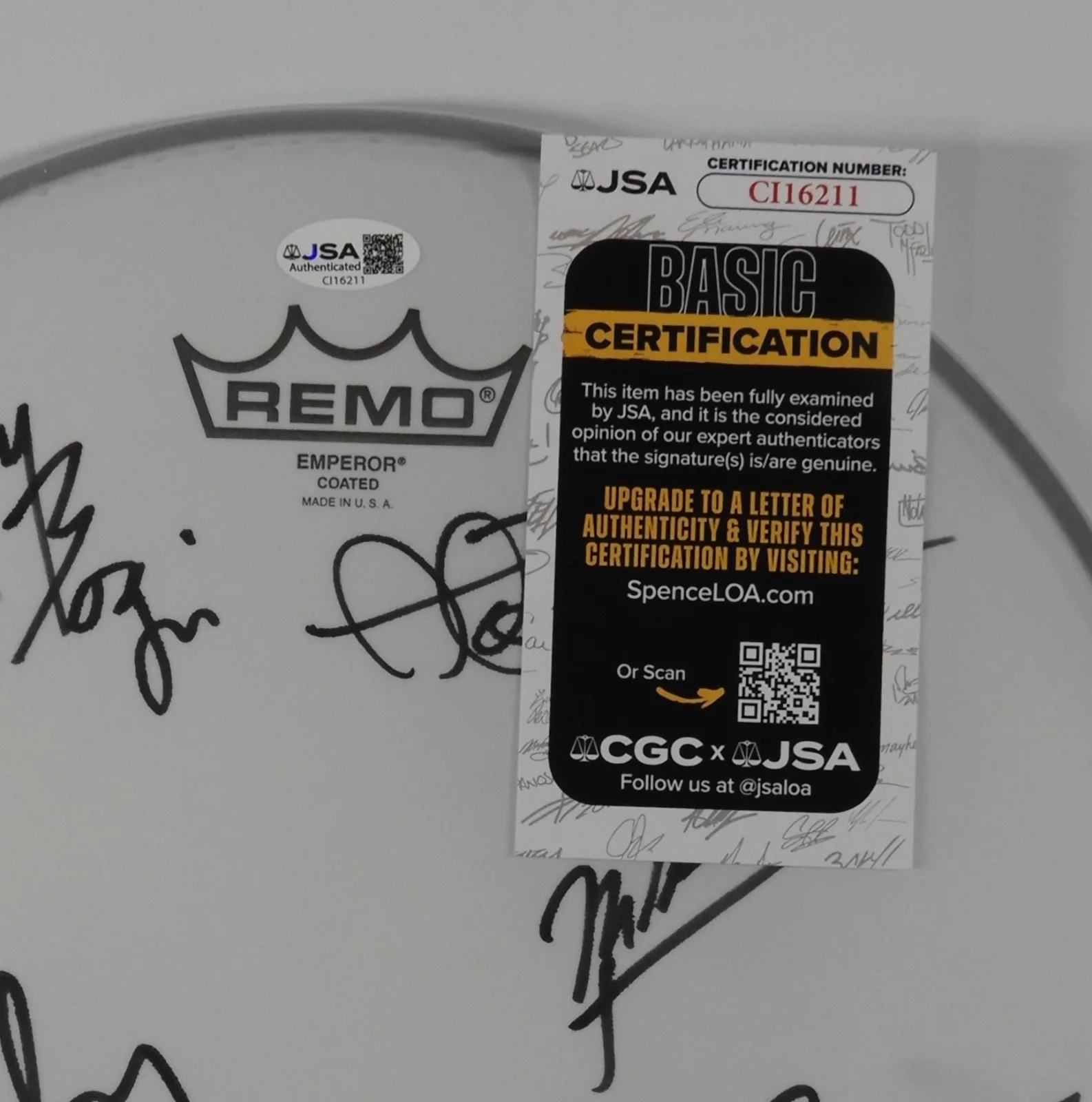 Counting Crows JSA Fully Signed Autograph Drumhead Adam Duritz + Drum Head, image 2