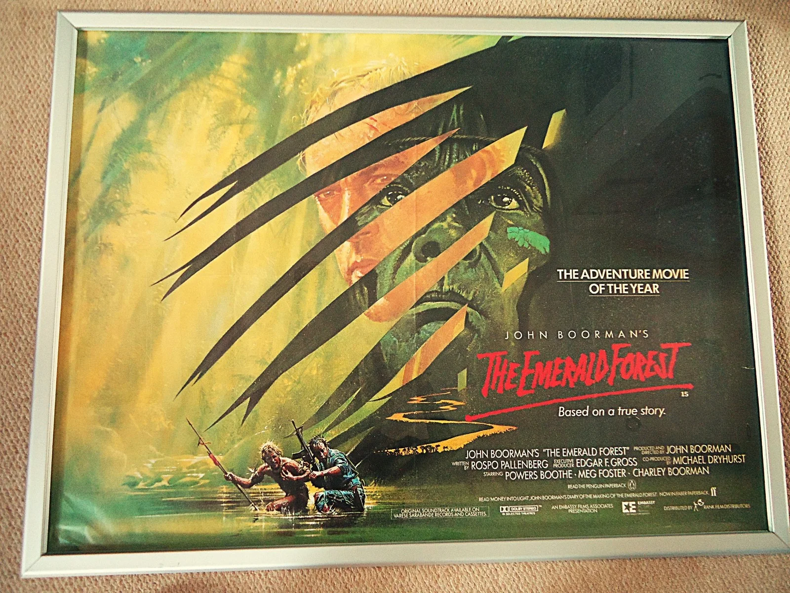 THE EMERALD FOREST UK QUAD MOVIE POSTER 1985 ORIGINAL JOHN BOORMAN FILM POSTER, изображение 3