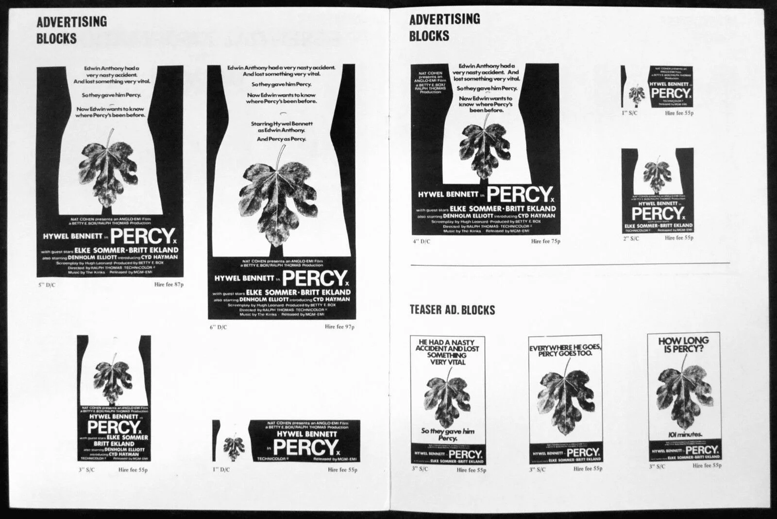 PERCY 1971 Hywel Bennett, Elke Sommer, Britt Ekland, Denholm Elliot UK PRESSBOOK, изображение 3