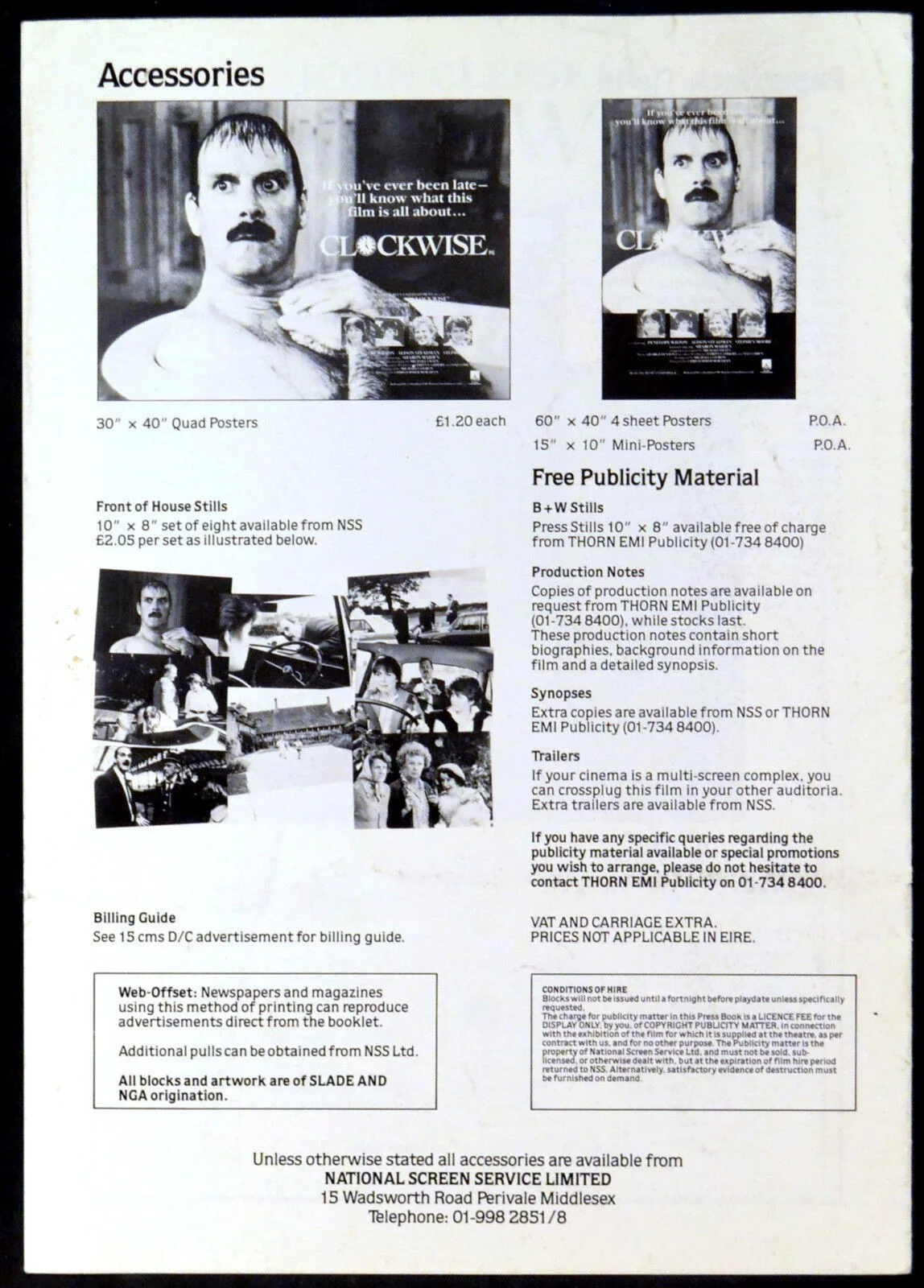CLOCKWISE 1986 John Cleese, Penelope Wilton, Alison Steadman UK CAMPAIGN BOOK, изображение 3