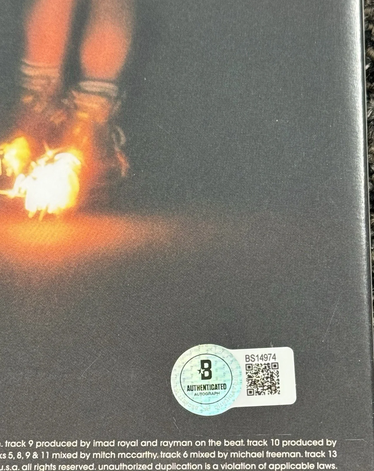 Benson Boone Signed Autograph 2024 Fireworks & Rollerblades Album Vinyl Beckett, image 3