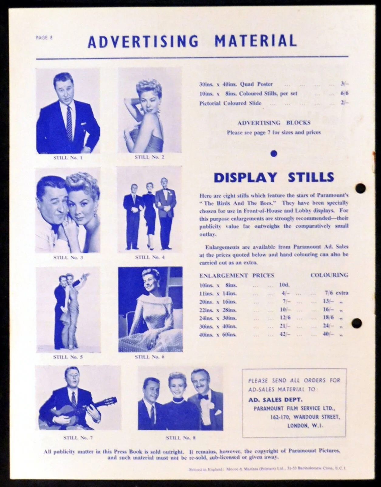 BIRDS AND THE BEES 1956 George Gobel, Mitzi Gaynor, David Niven UK PRESSBOOK, image 3