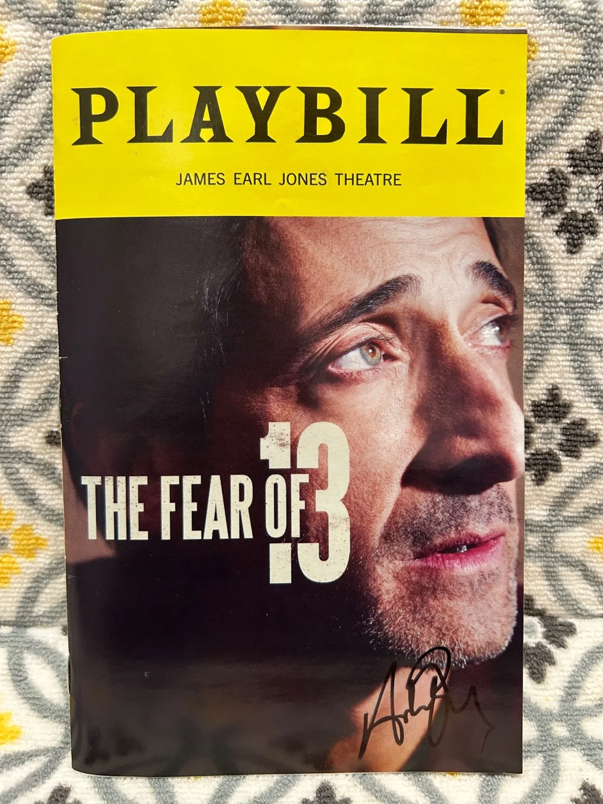 Adrien Brody — The Fear of 13 signed by Adrien Brody Broadway Playbill