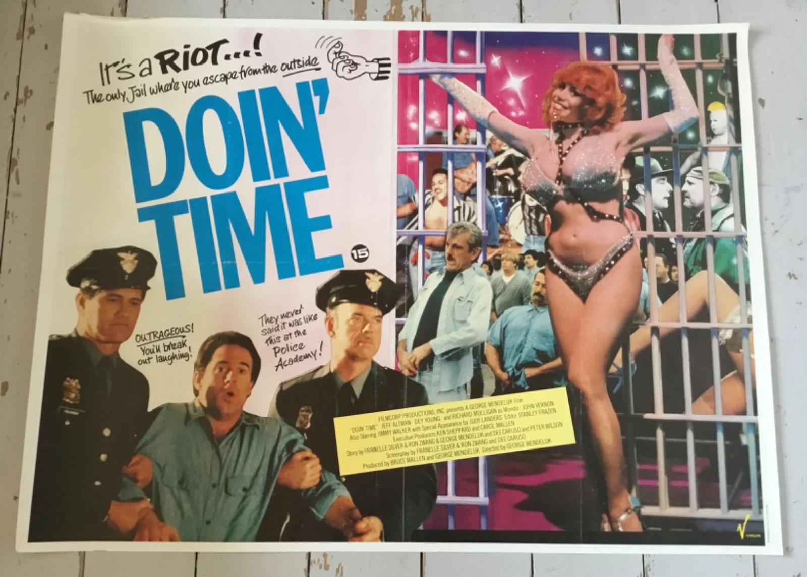 Doin Time Movie Quad Poster Judy Landers 1985 30” x 40”, image 2