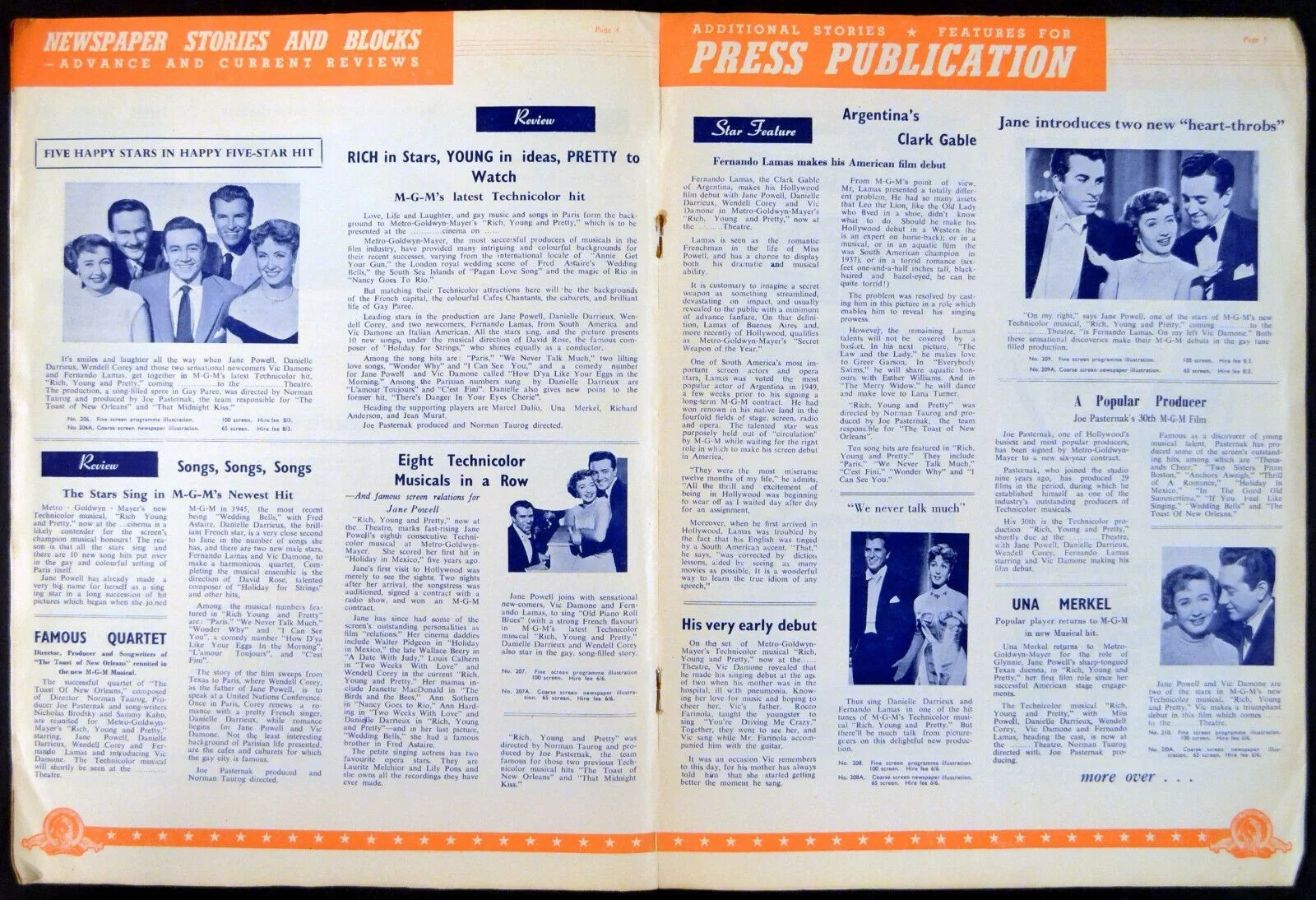 RICH, YOUNG AND PRETTY 1951 Jane Powell, Danielle Darrieux UK PRESSBOOK, изображение 2