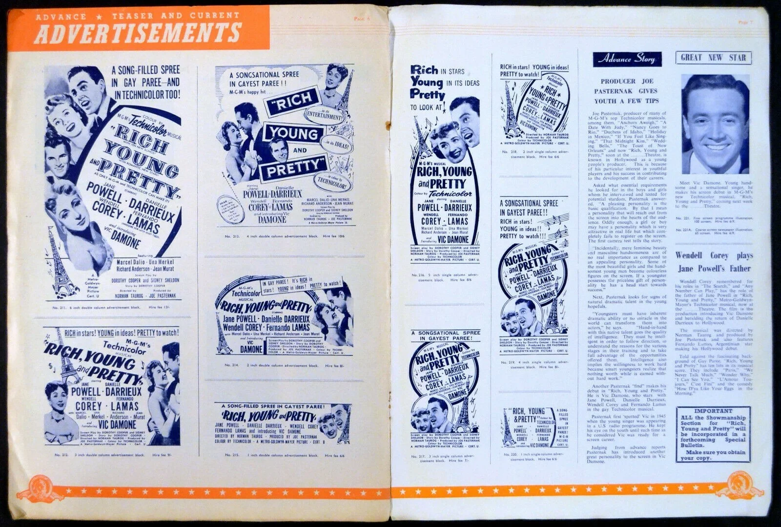 RICH, YOUNG AND PRETTY 1951 Jane Powell, Danielle Darrieux UK PRESSBOOK, изображение 3