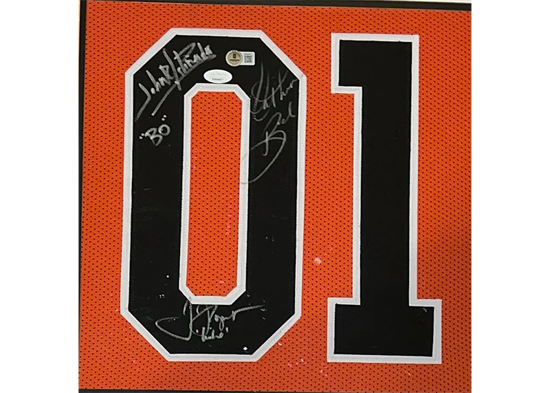 Dukes of Hazzard Signed Framed Jersey 42x34x1 JSA, image 2