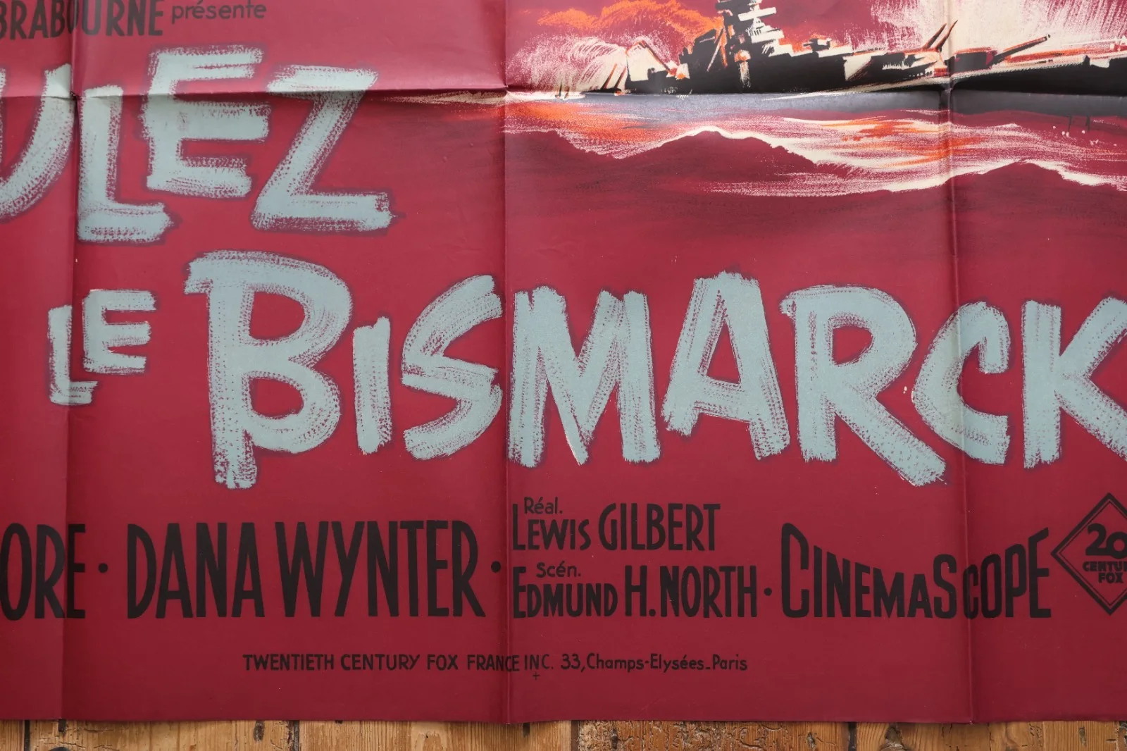 Sink the Bismarck Original French 1 Panel Poster 1960, image 4