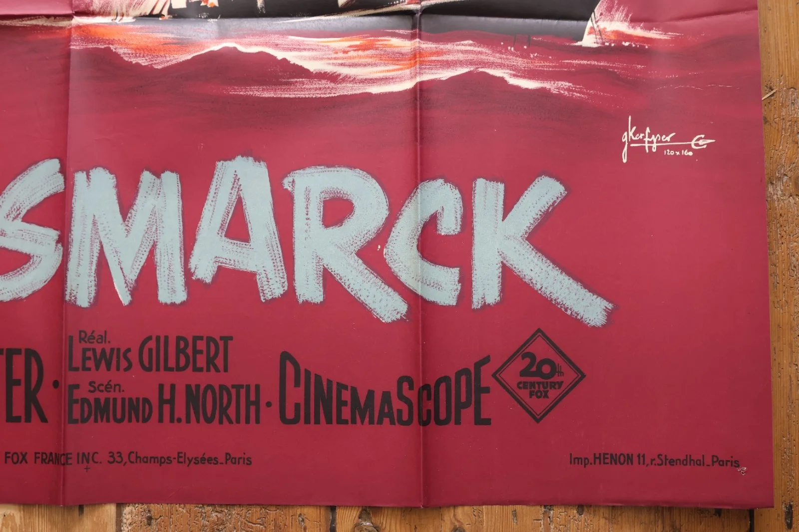 Sink the Bismarck Original French 1 Panel Poster 1960, image 5
