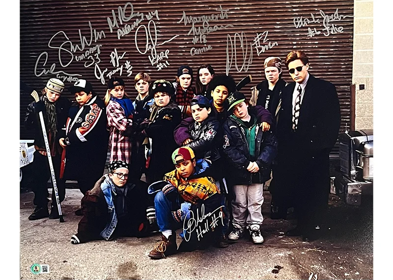 Mighty Ducks Cast Signed 16x20 Photo Autographed 9 Actors Beckett, image 2
