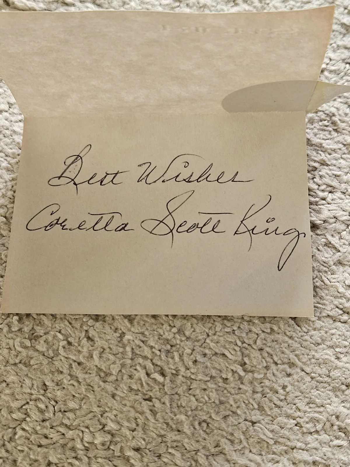 Autographed Best Wishes Small Card Coretta Scott King Pen Gold Foil Sticker..., изображение 4
