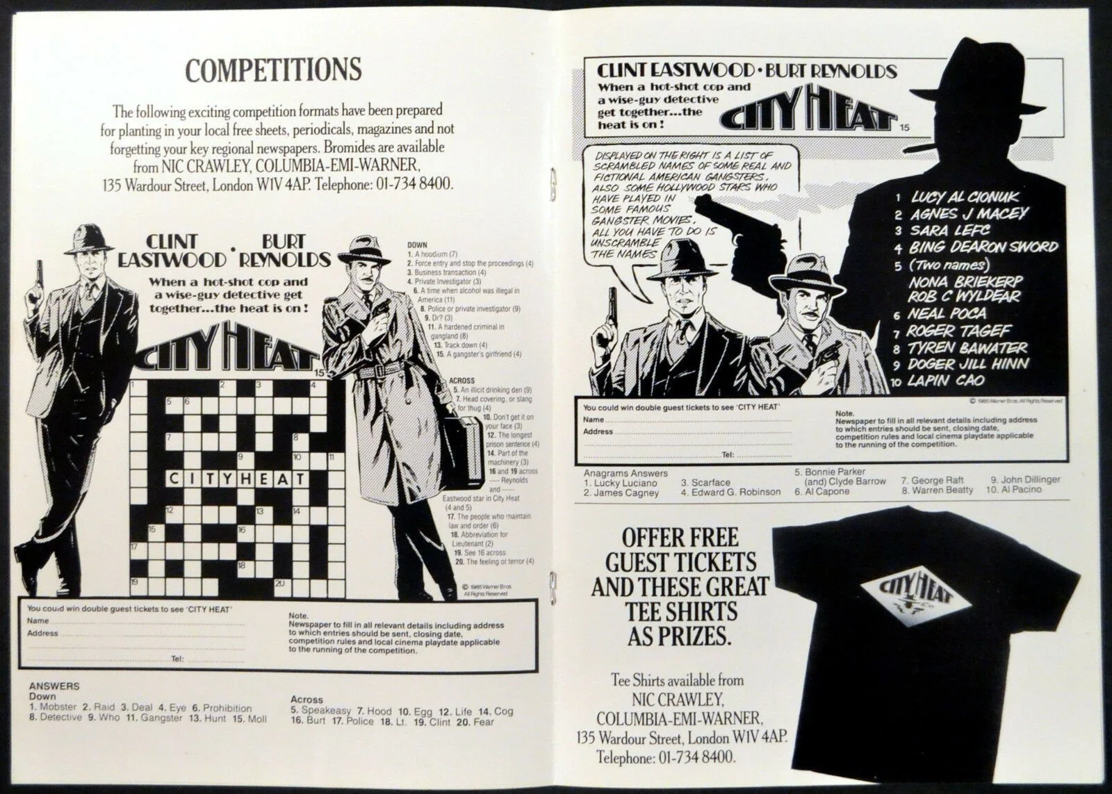 CITY HEAT 1984 Clint Eastwood, Burt Reynolds, Jane Alexander UK CAMPAIGN BOOK, изображение 2