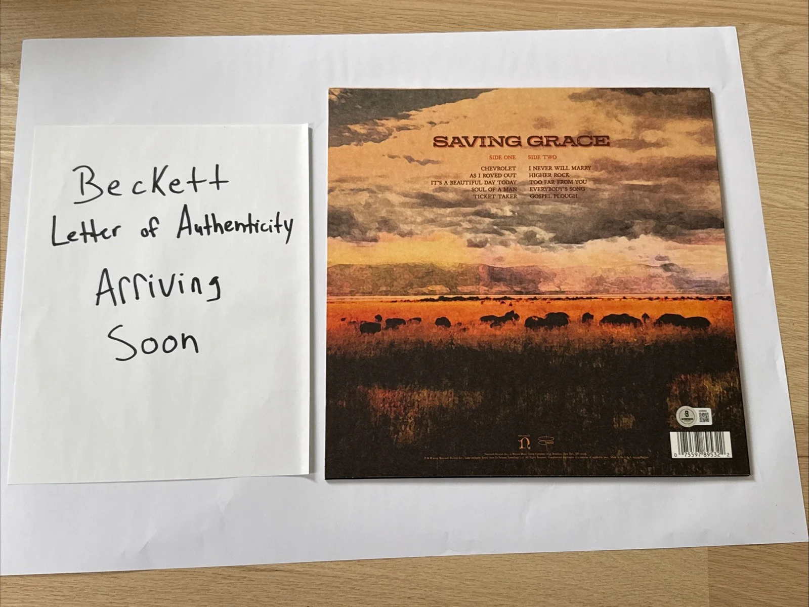 Robert Plant Signed Saving Grace Vinyl Beckett LOA, image 3