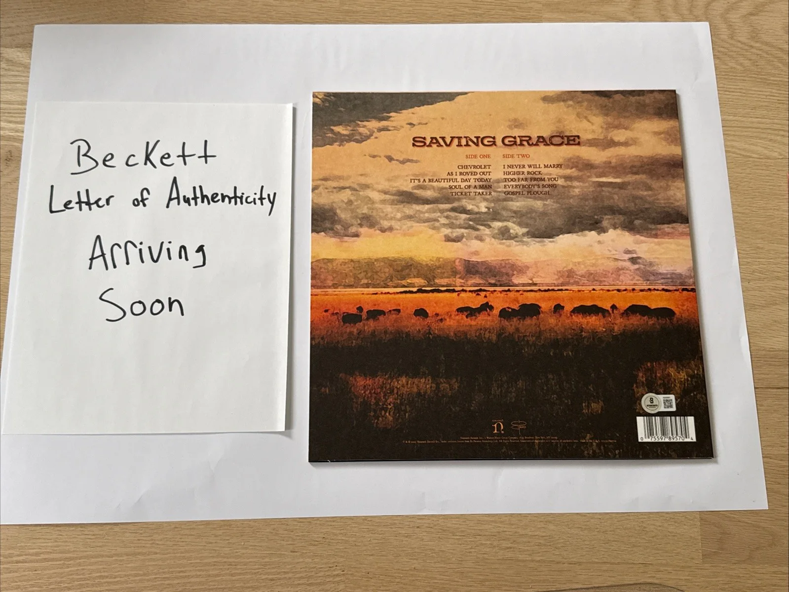 Robert Plant Signed Saving Grace Vinyl Beckett LOA, image 4