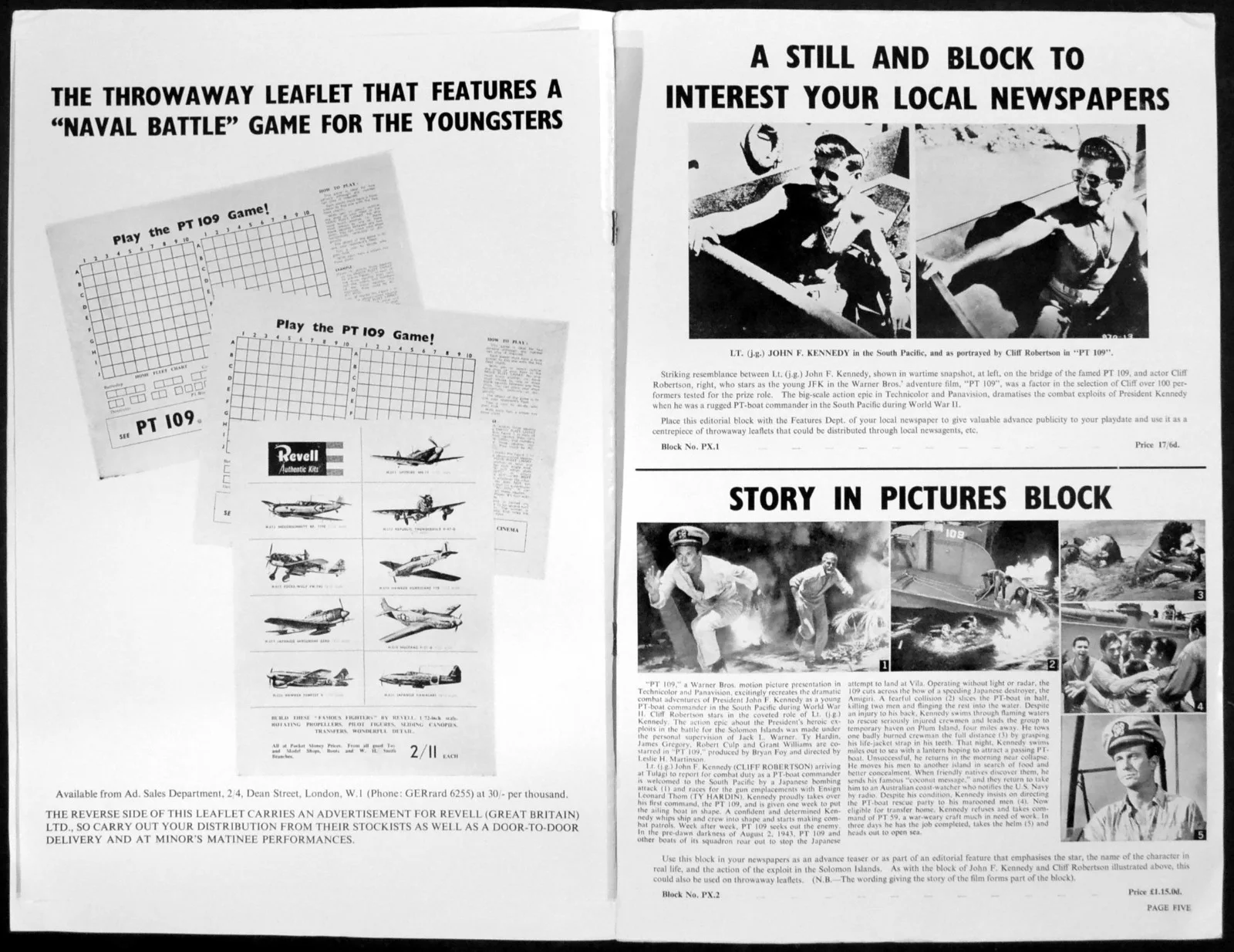 PT 109 1963 Cliff Robertson - John F. Kennedy - Ty Hardin UK CAMPAIGN BOOK, изображение 2