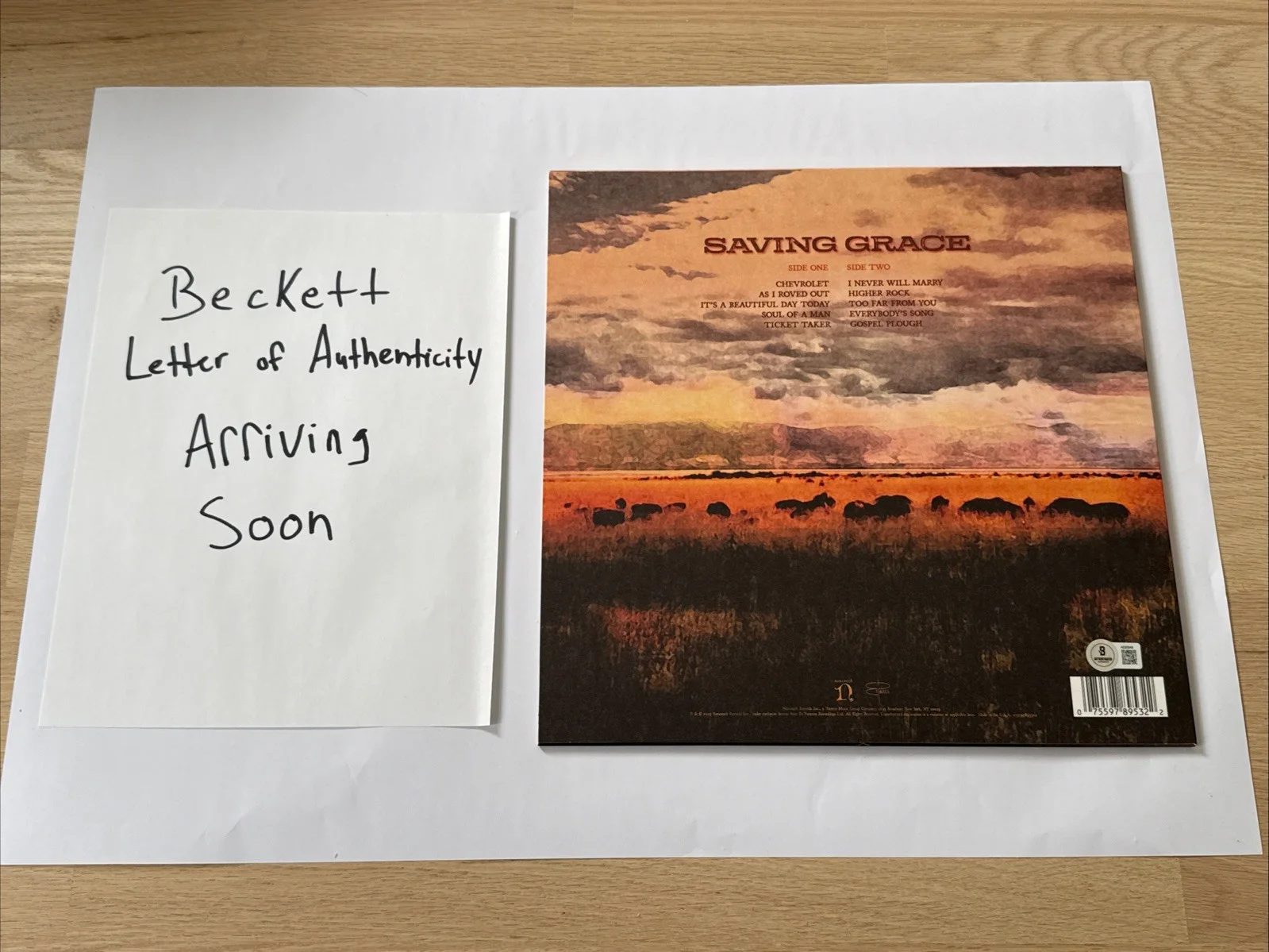 Robert Plant Signed Saving Grace Vinyl Beckett LOA, image 4