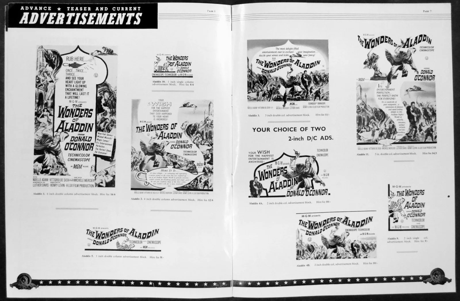 WONDERS OF ALADDIN 1961 Donald O'Connor, Noelle Adam, Vittorio De Sica PRESSBOOK, изображение 2