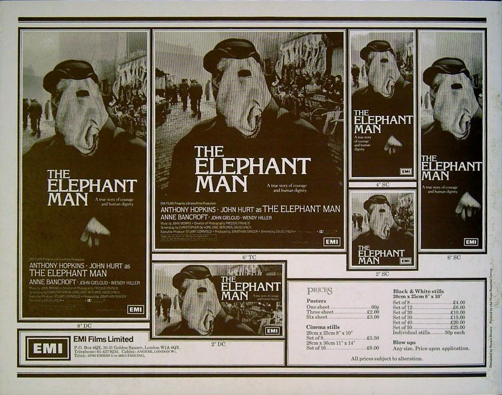 ELEPHANT MAN 1980 David Lynch Anthony Hopkins, John Hurt UK PRESSBOOK, изображение 2