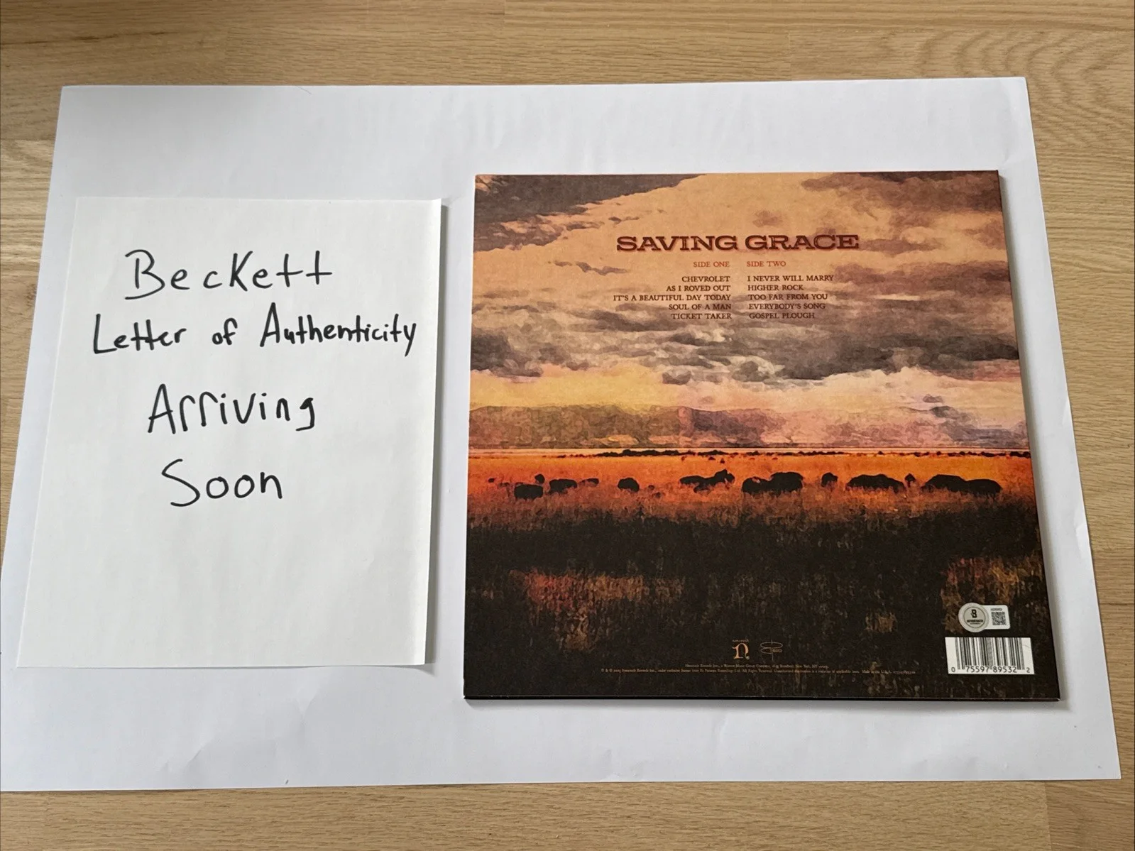 Robert Plant Signed Saving Grace Vinyl Beckett LOA, image 4
