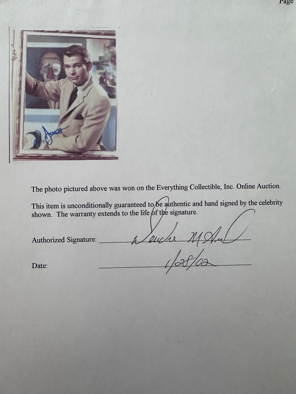 Dean Jones — Dean Jones Signed Autographed 8x10 Photo With COA Disney Actor The Love Bug, image 2